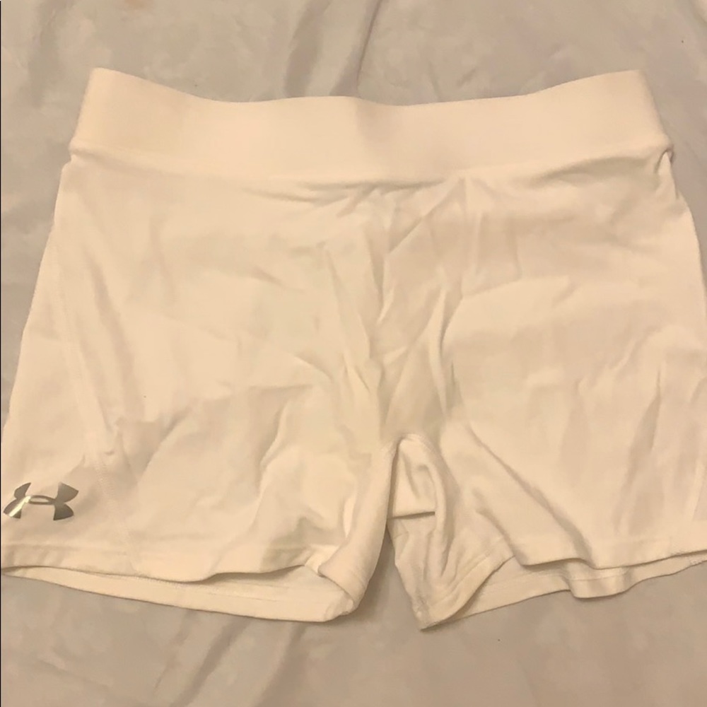 White Under Armour Spandex Athletic Shorts
